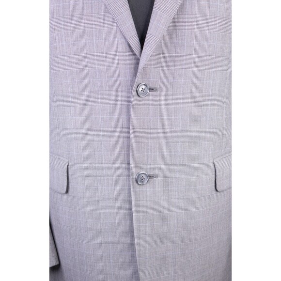 Jos. A. Bank 2-Pcs WOOL Gray Plaid Two Button Jacket Blazer Sz 42L Pants 36X30 - Picture 3 of 16